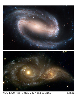 ngc 1300, ngc 2207 and ic 2163