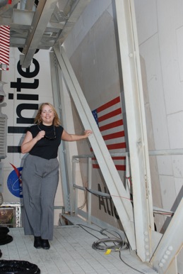 On the launch pad next to space shuttle Atlantis