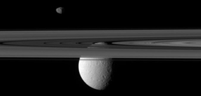 rhea and saturn's rings