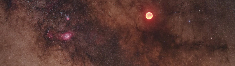 Eclipsed Moon in the Milky Way