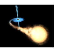 artist's concept of black hole/star interaction