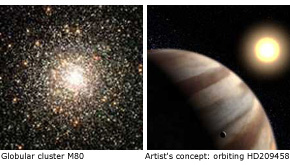 globular cluster/HD209458 art concept